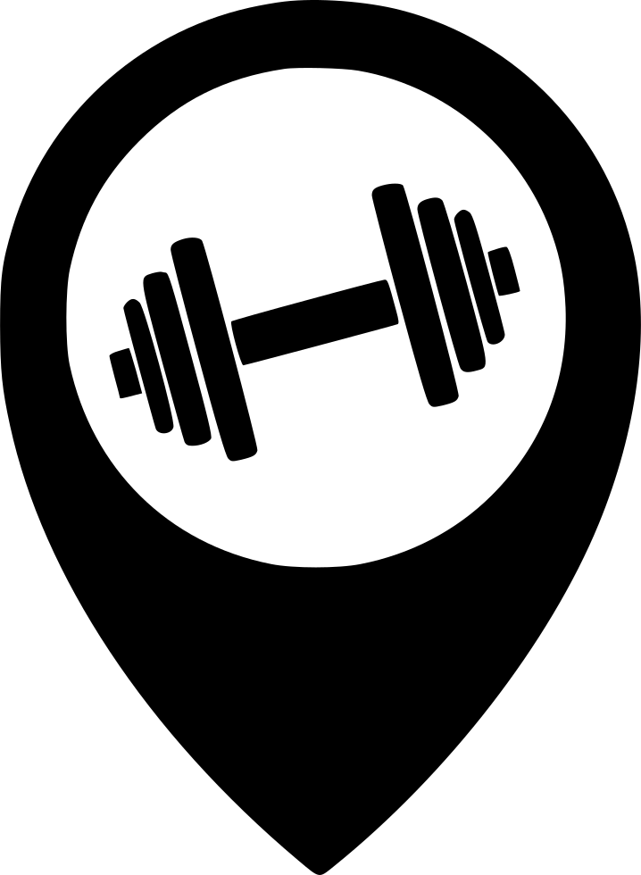 Fitness Location Dumbbell Icon PNG