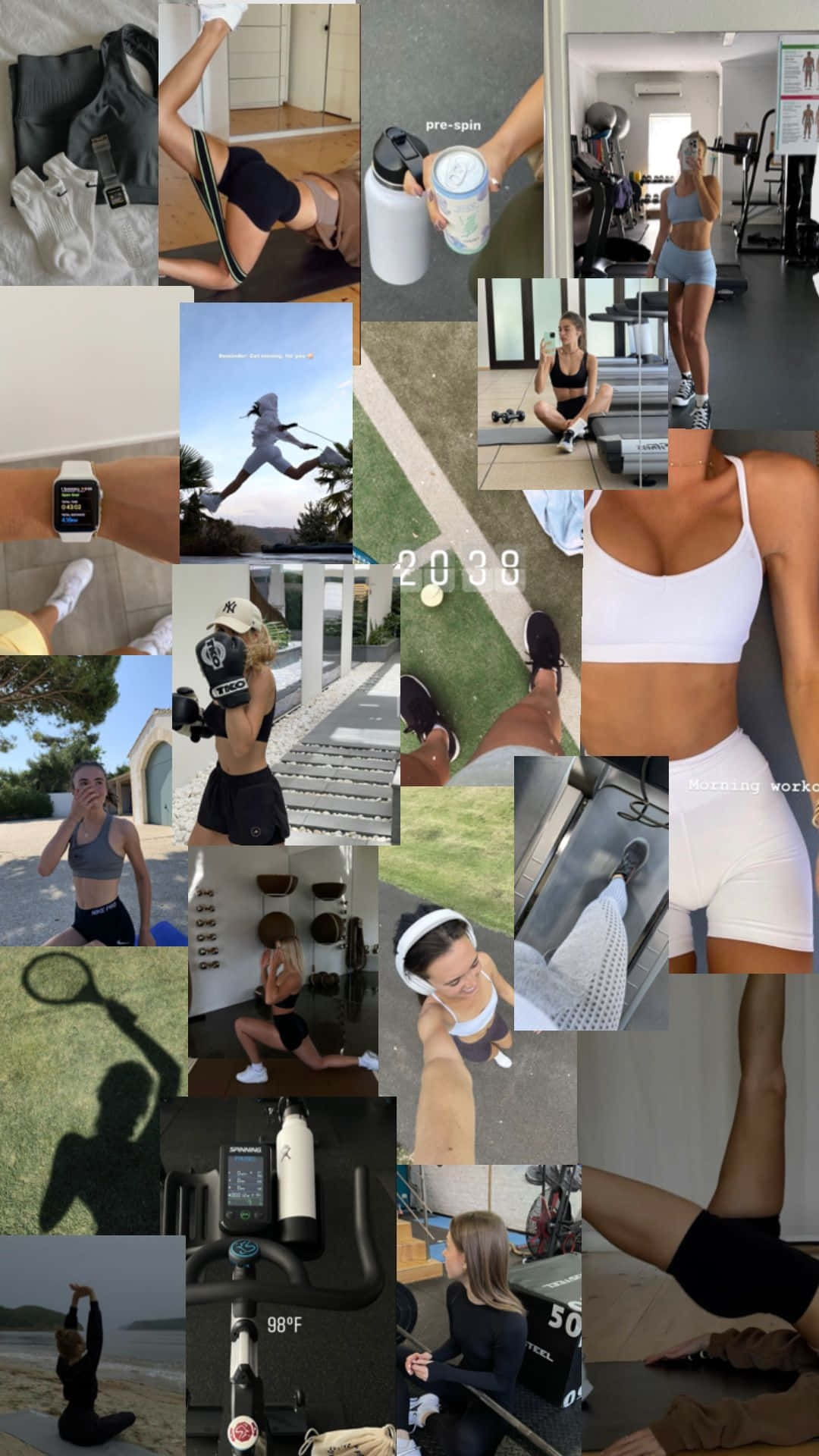 Fitness_ Montage_ Gym Girl_ Aesthetic Wallpaper