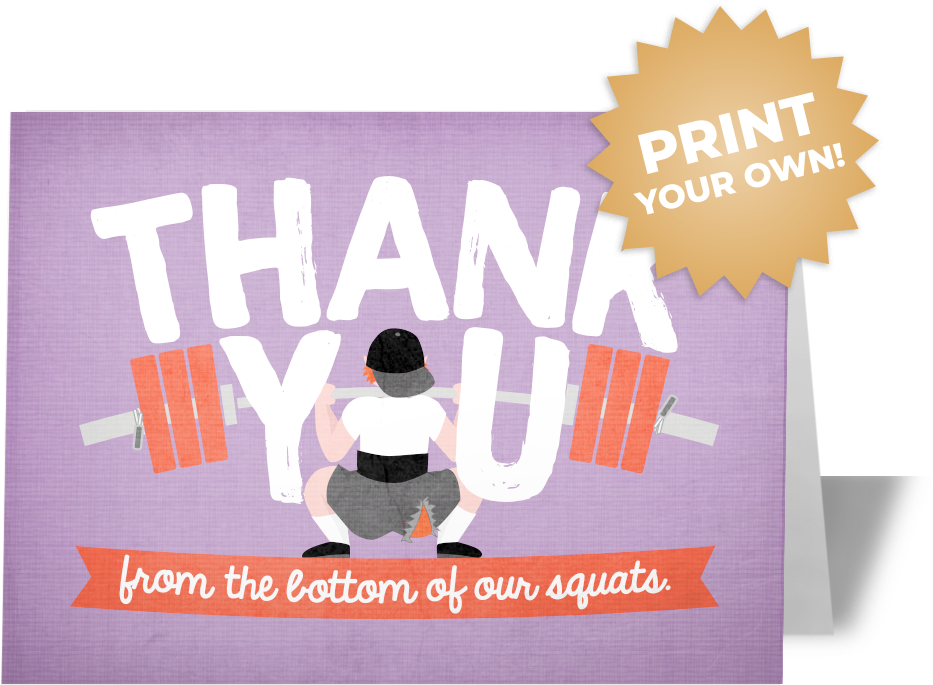 Fitness Thank You Card PNG