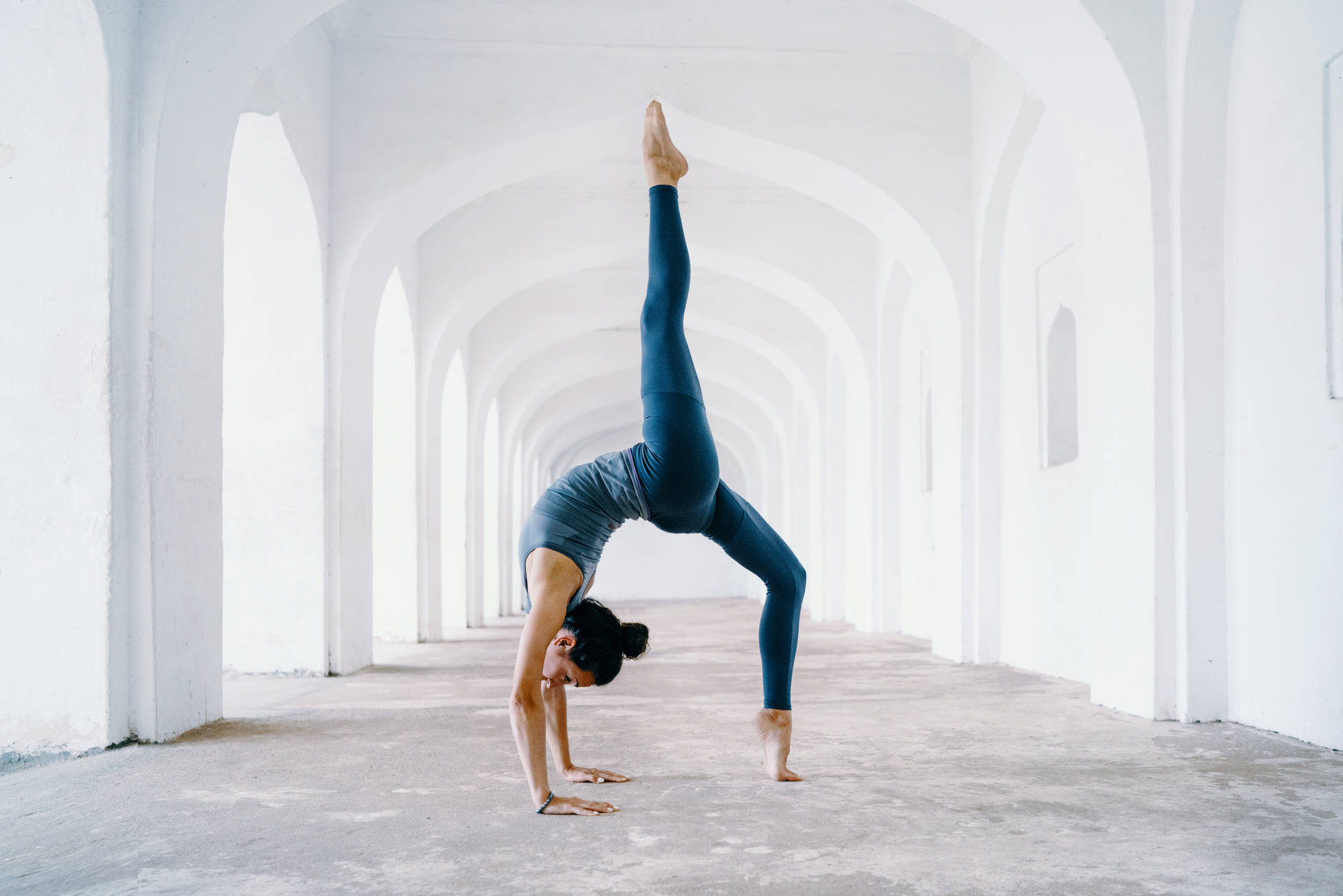 Fitness Yoga Inverted Pose Background