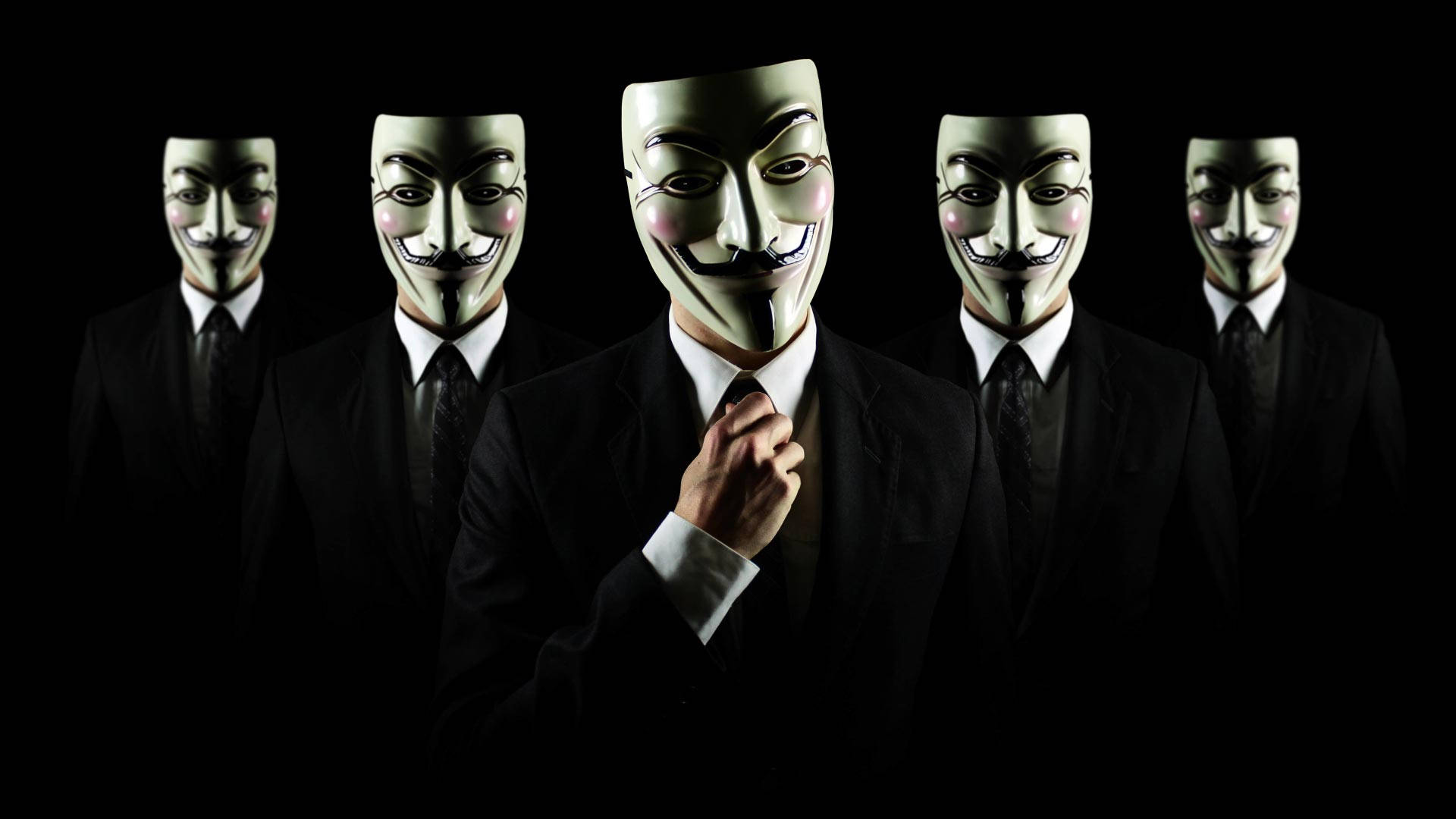 Five Anonymous Hackers Full Hd Wallpaper