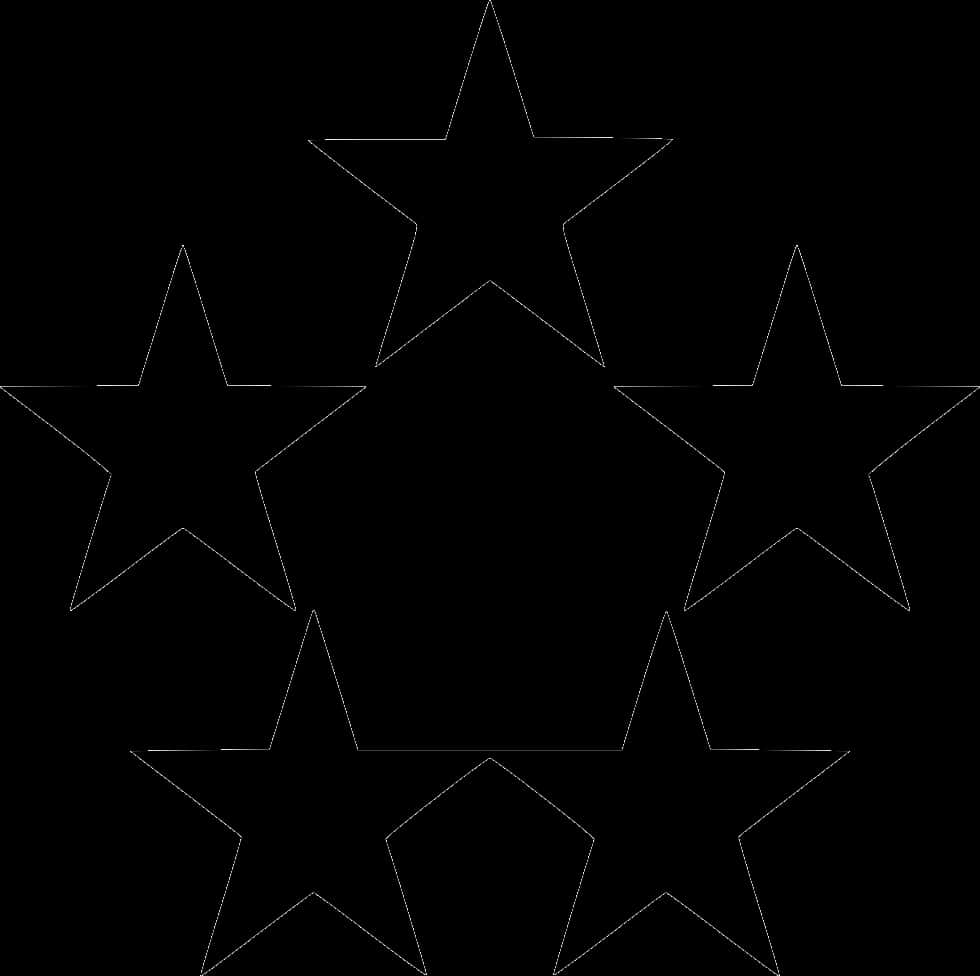 Five Black Stars Graphic PNG