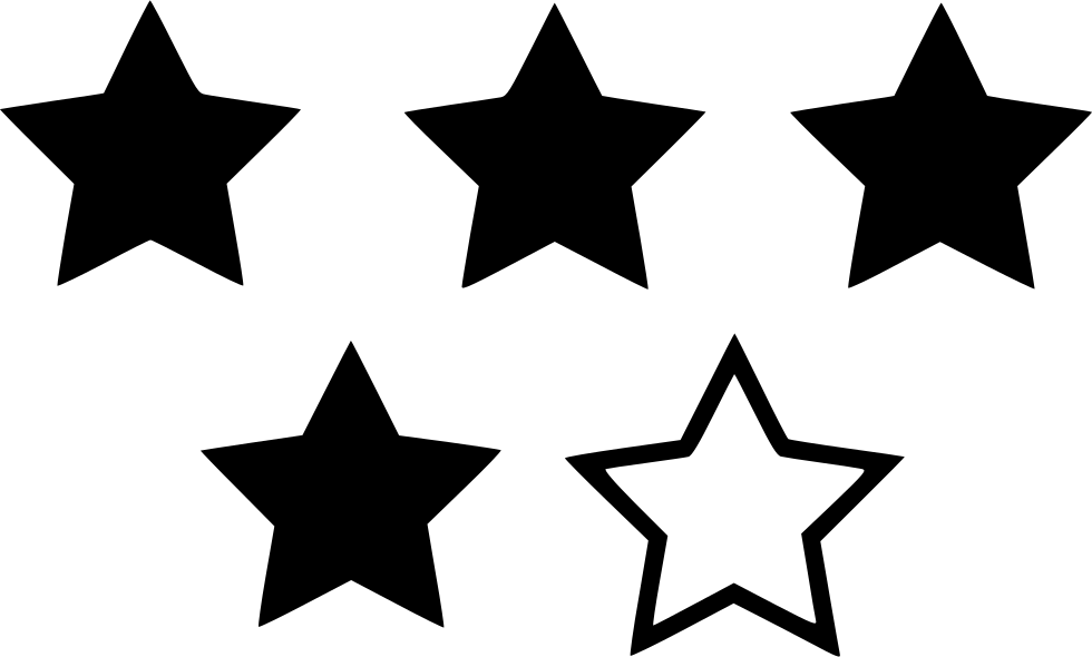 Five Black Stars Graphic PNG