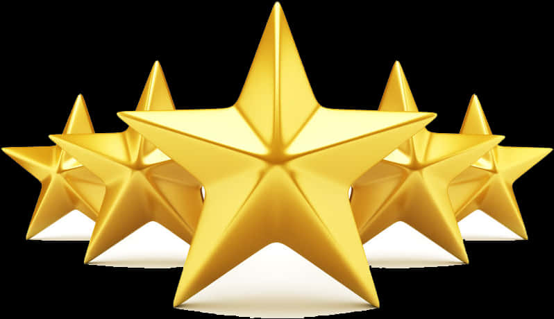 Five Gold Stars Rating PNG