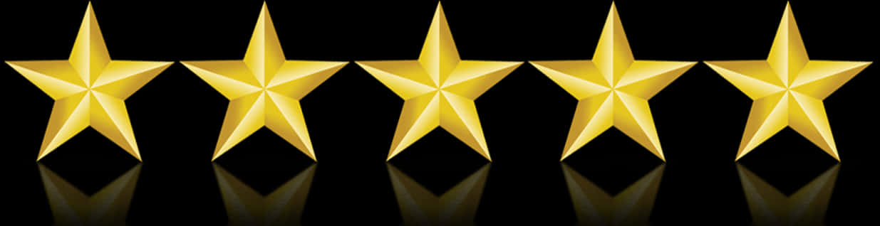 Five Gold Stars Reflection PNG