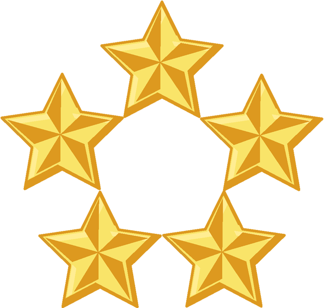 Five Golden Stars Circle PNG