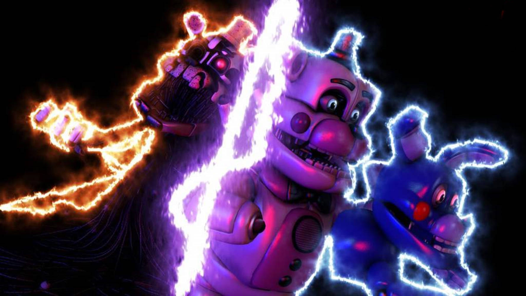 Five Nights At Freddy's Security Breach Neon Toys Wallpaper