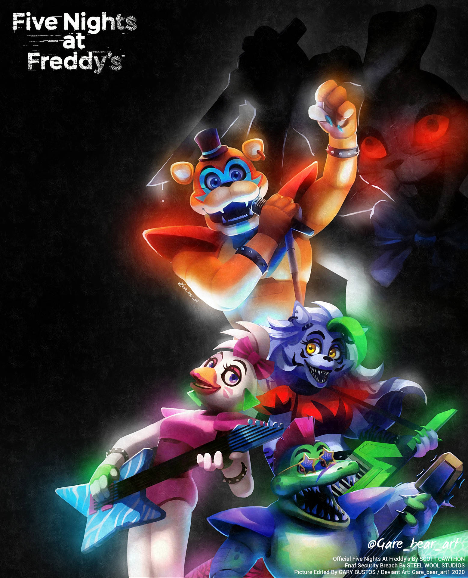 Five Nights At Freddy's Security Breach Rock Band Wallpaper