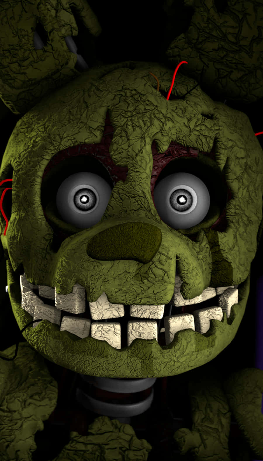 Five Nights At Freddy's - A Green Monster With A Scary Face Wallpaper