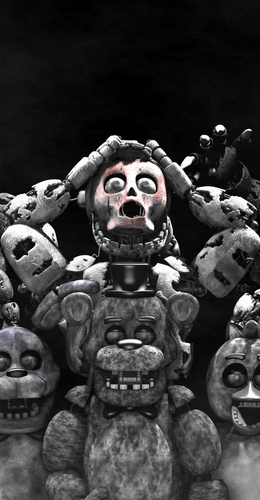 Five Nights At Freddys Grayscale Iphone Wallpaper