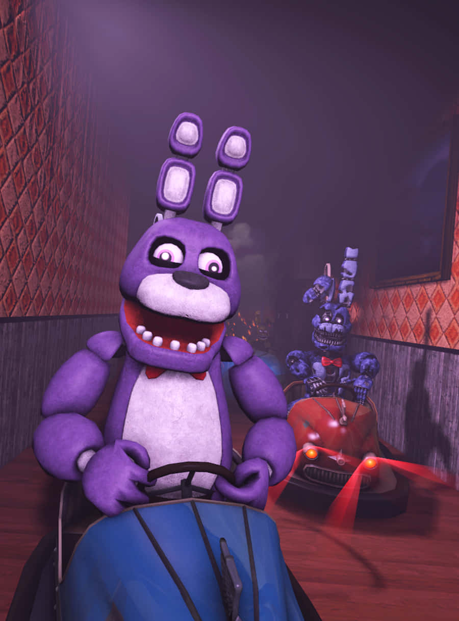 Five Nights At Freddy's - A Purple Bunny Riding A Car Wallpaper