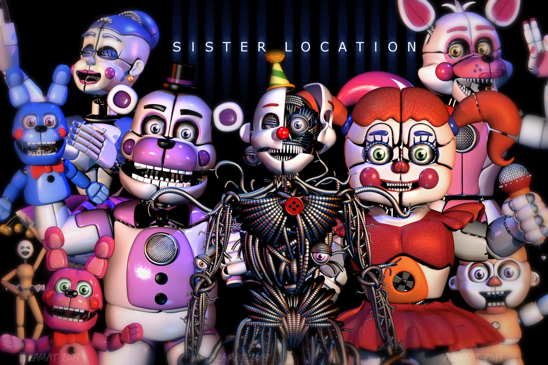 Toysvill FNAF Action Figures Sister Location (Set of 5 pcs), More Than 5  inches [Funtime Freddy Bear, Circus Baby, Ennard, Ballora, Funtime Foxy],  Fun