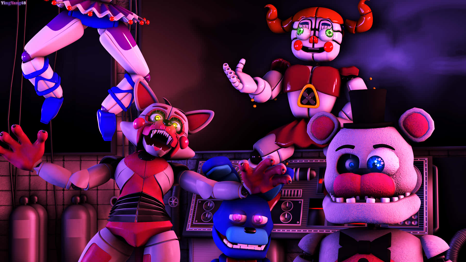 100+] Five Nights At Freddys Sister Location Wallpapers 