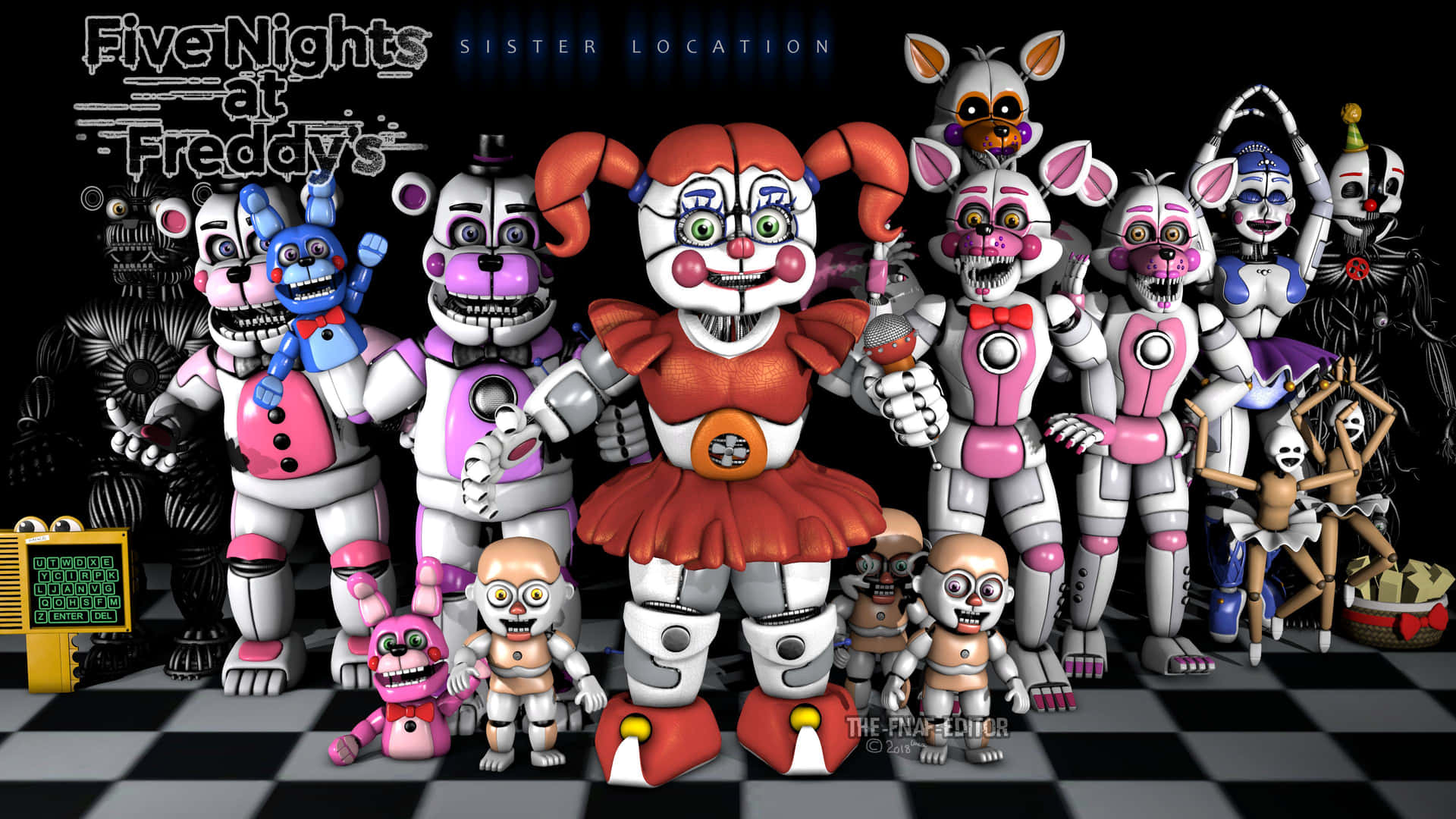 "Experience the Horror of Five Nights at Freddy's Sister Location" Wallpaper