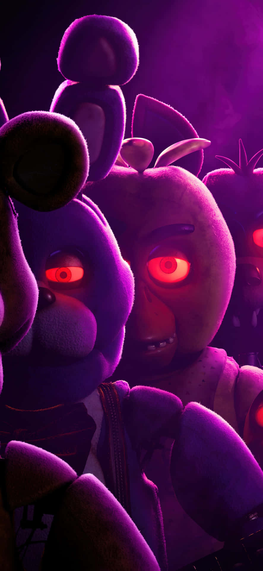 Five Nightsat Freddys Characters Glowing Eyes Wallpaper