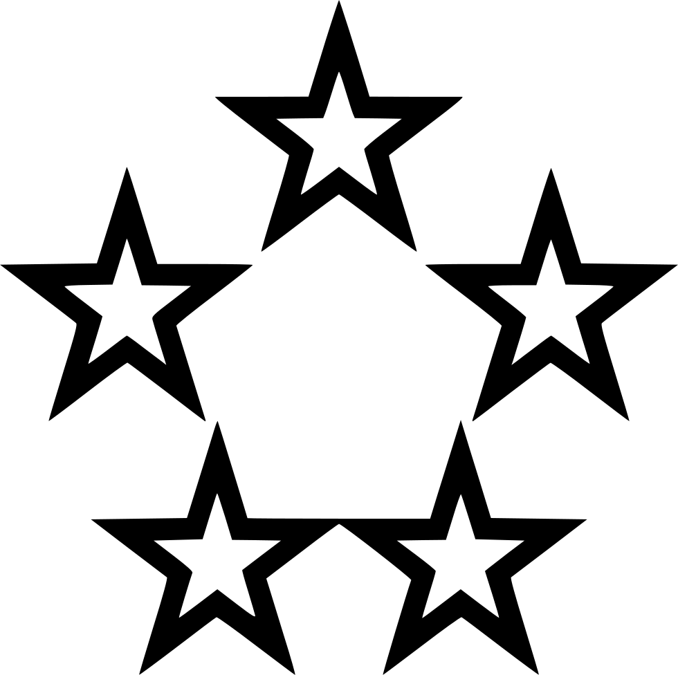 Five Pointed Star Outlines PNG
