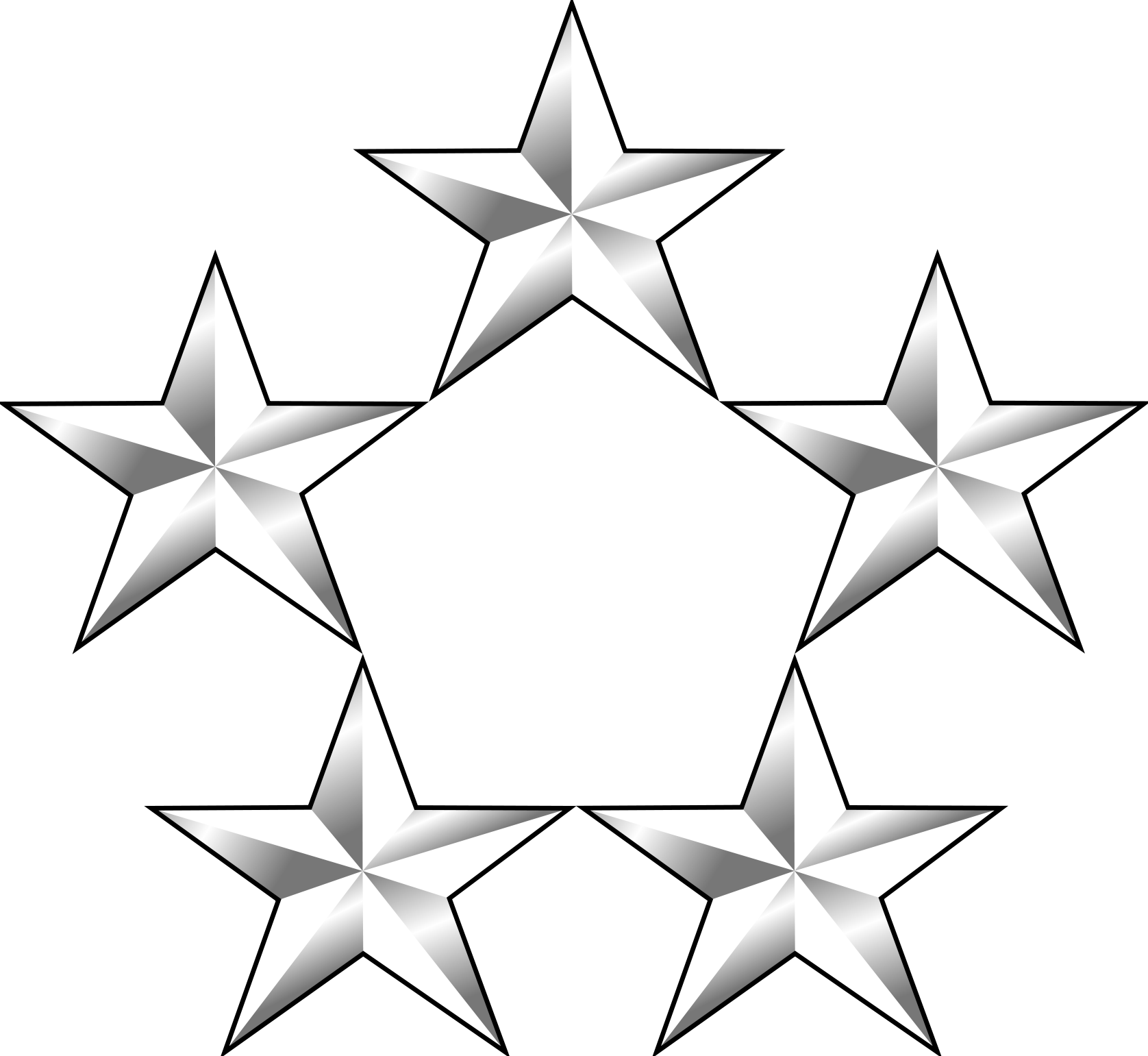 Five Silver Stars Formation PNG