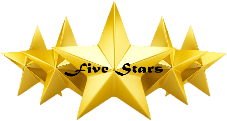 Five Star Rating Golden Graphic PNG