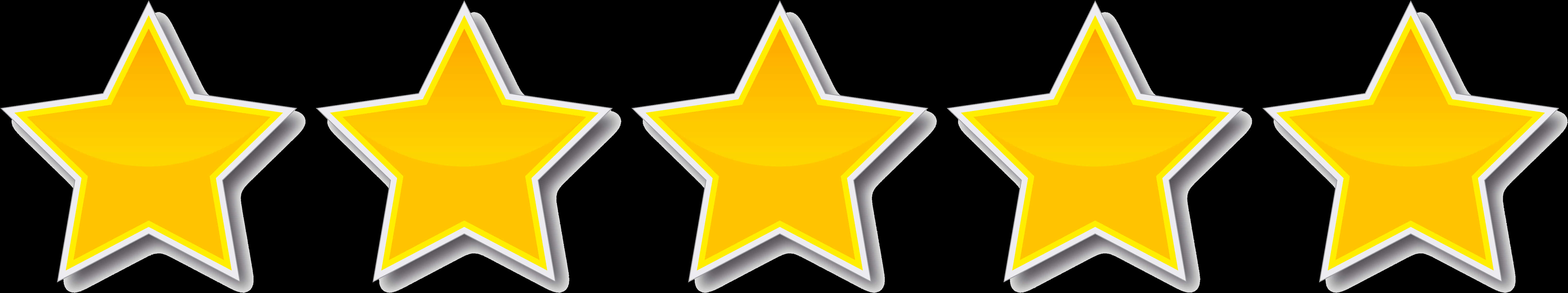 Five Star Rating Golden Illustration PNG