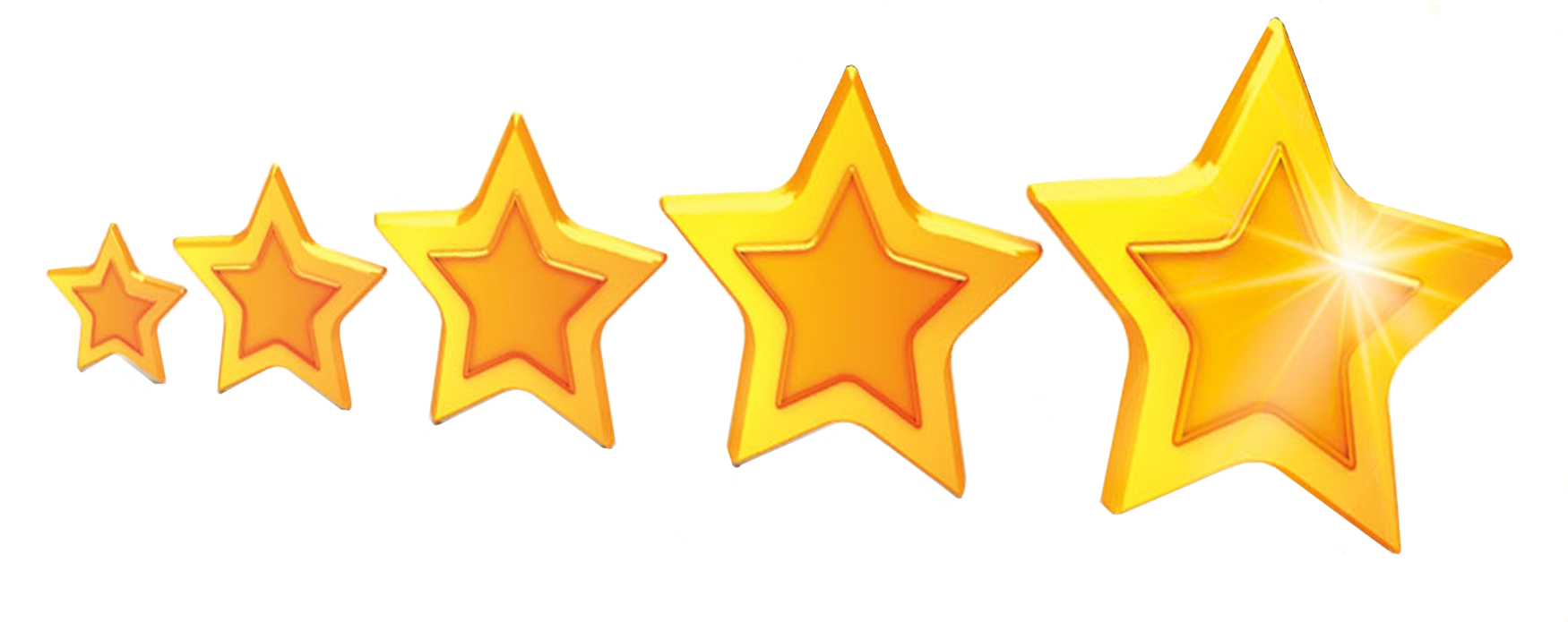 Five Star Rating Golden Stars PNG