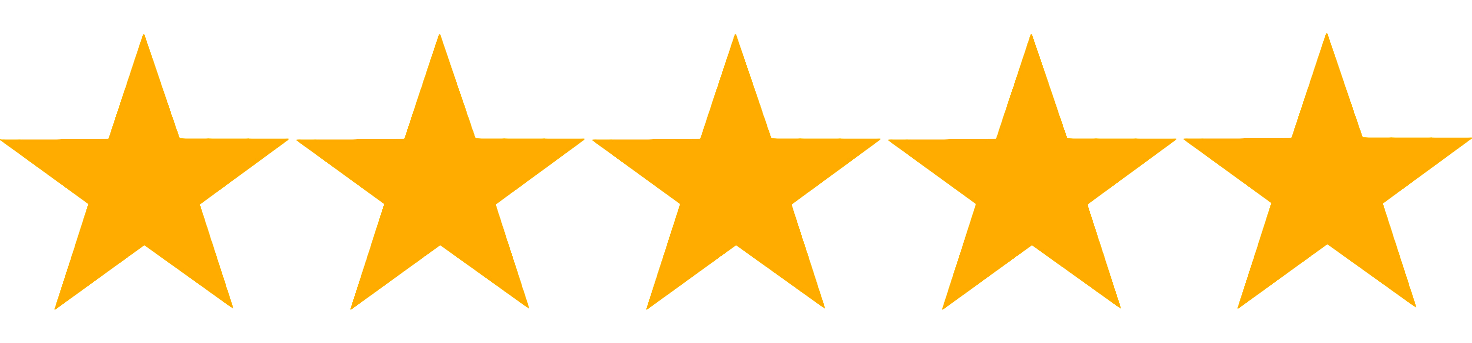Five Star Rating Golden PNG