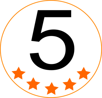 Five Star Rating Graphic PNG