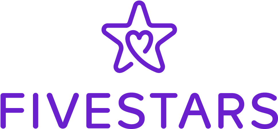 Five Stars Logo Purpleand Blue PNG