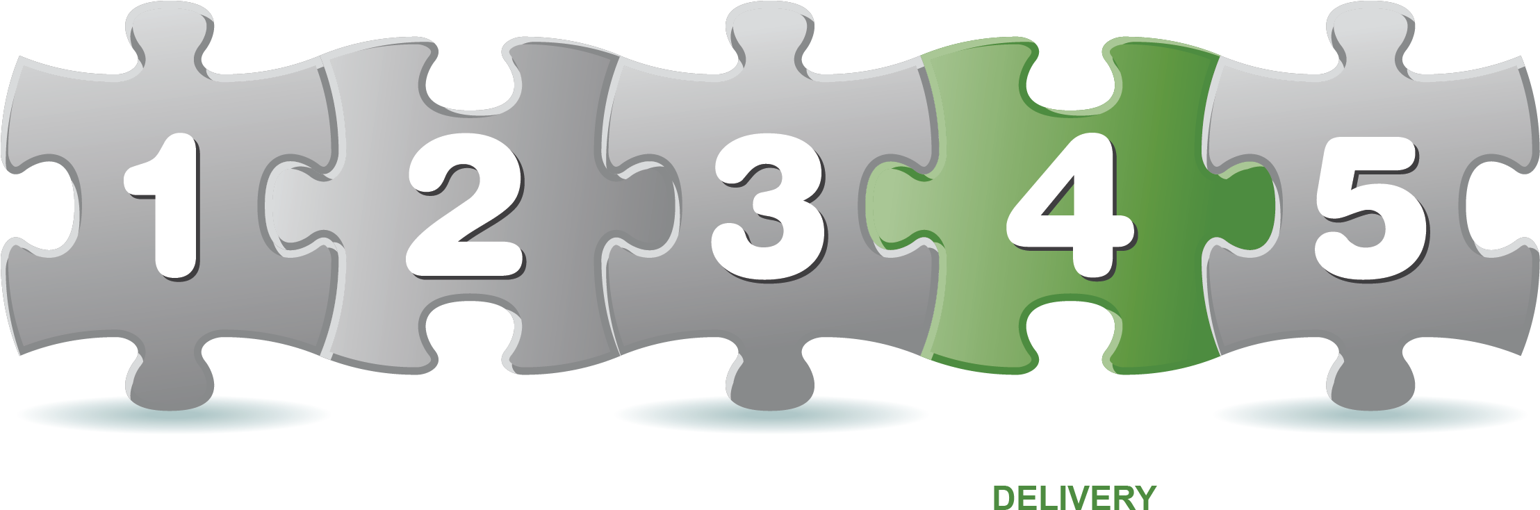 Five Step Puzzle Pieces PNG