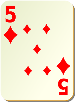 Fiveof Diamonds Playing Card PNG