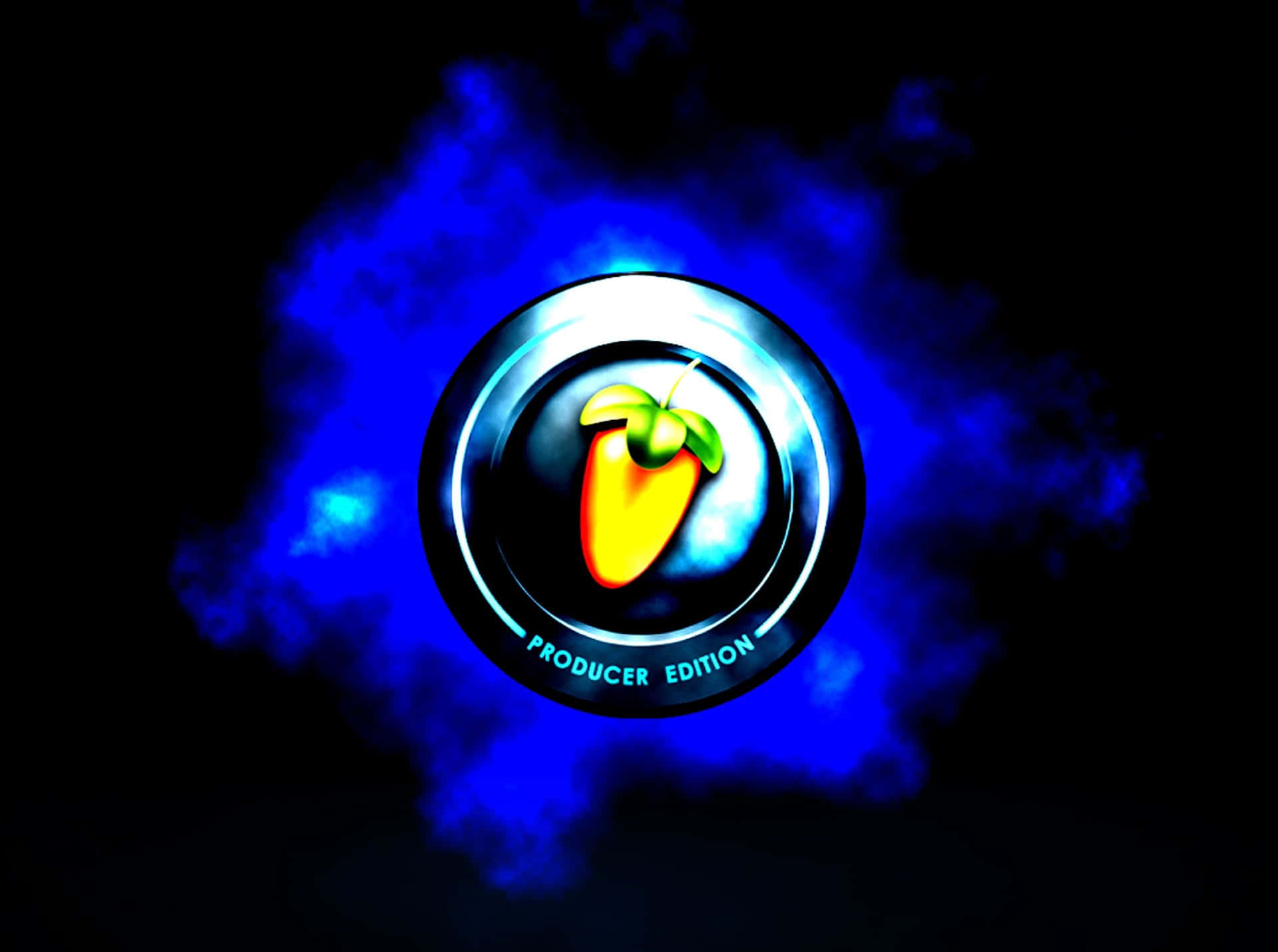 Glowing Blue Fl Studio Logo Wallpaper