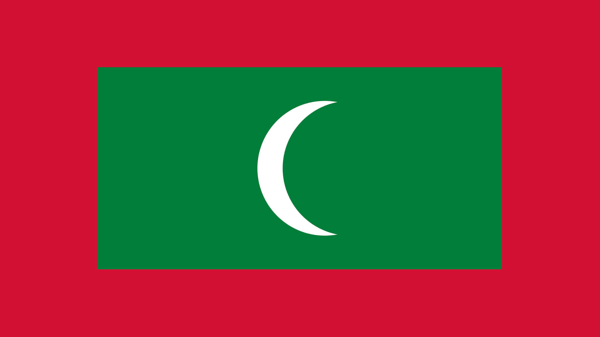 Flagganför Maldiverna Med En Halvmåne I Mitten.