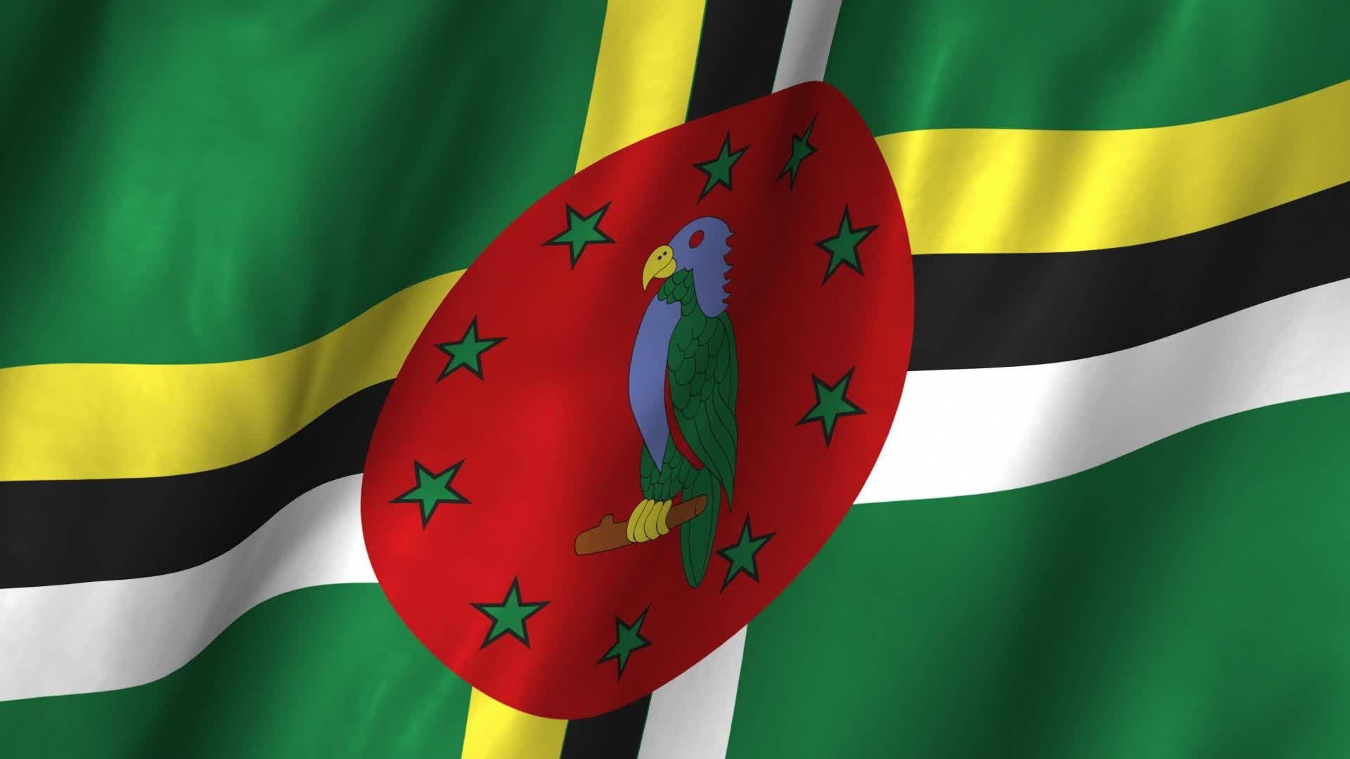 Flagganför Dominica. Wallpaper