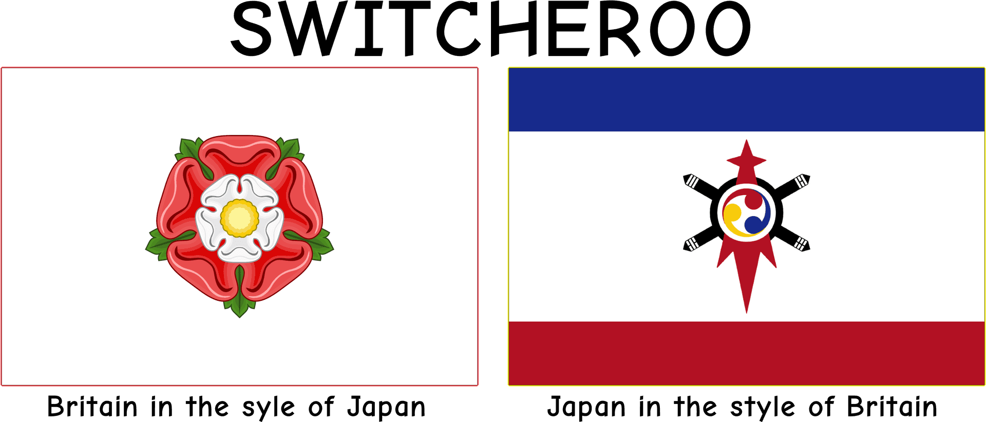 Flag Switcheroo Britain Japan Style PNG