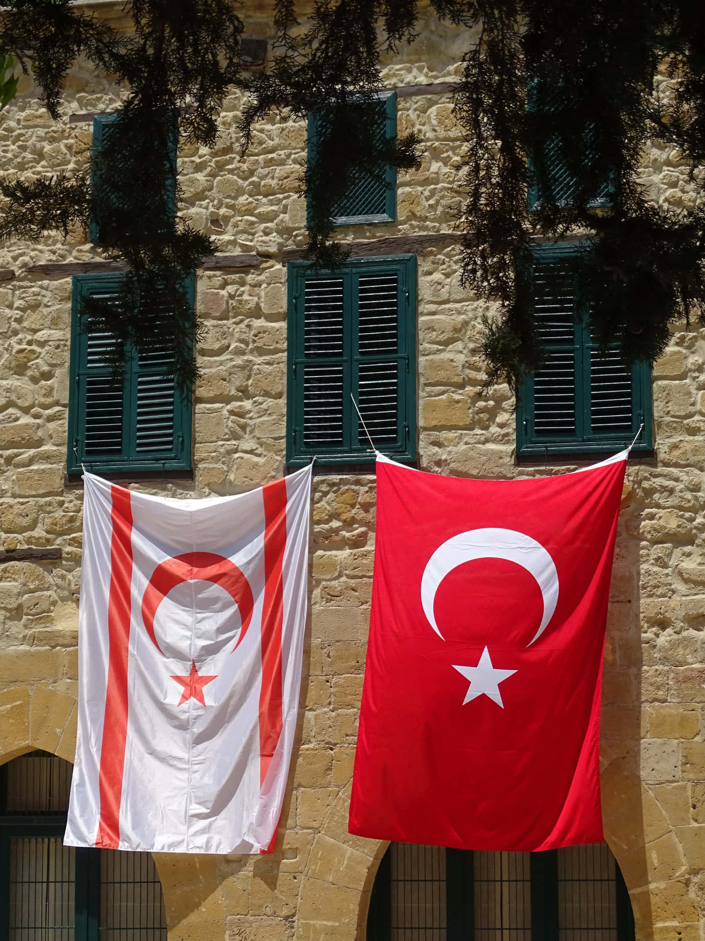 Flags Of Northern Cyprus And Turkey Wallpaper