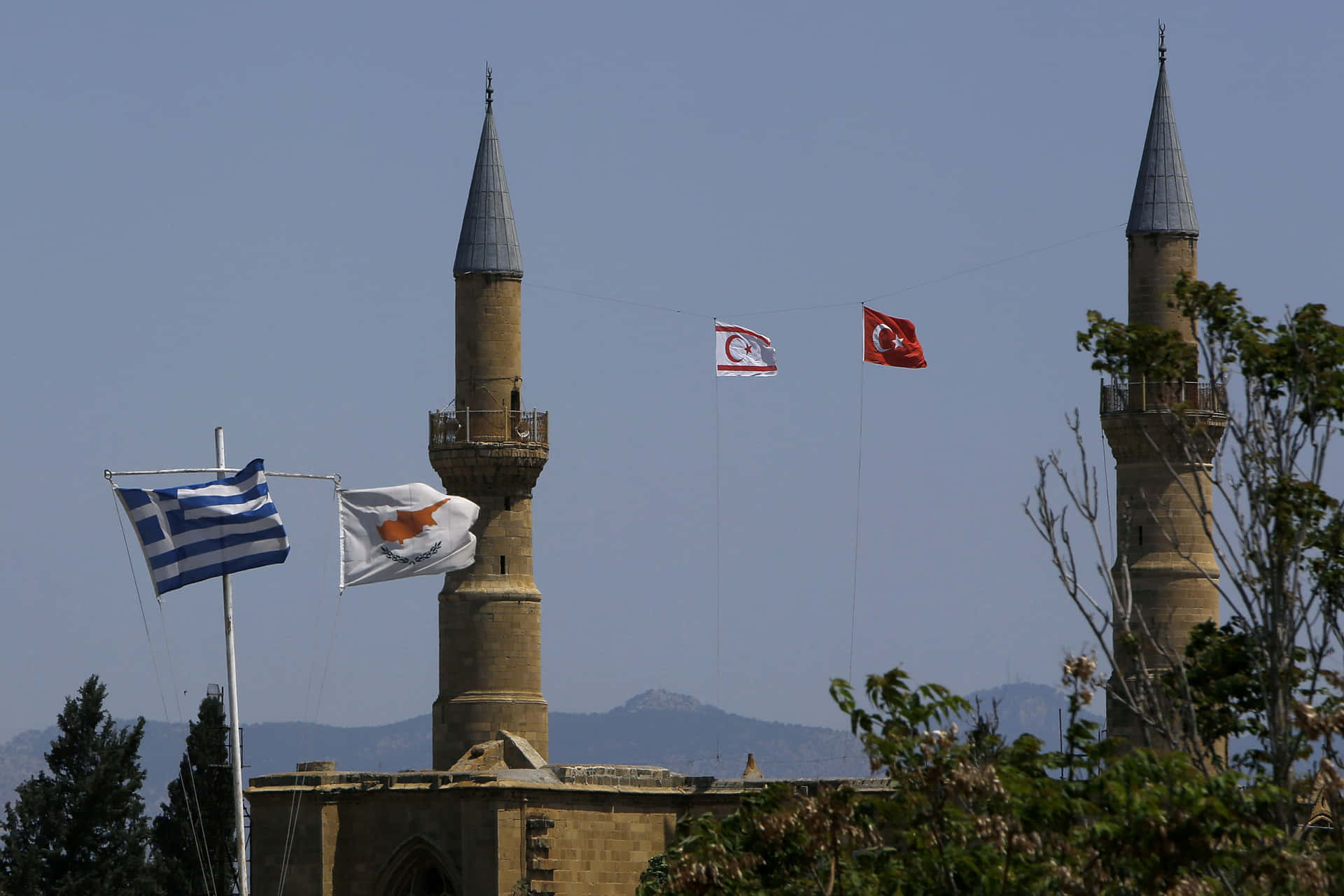 Flags Waving In Northern Cyprus Wallpaper