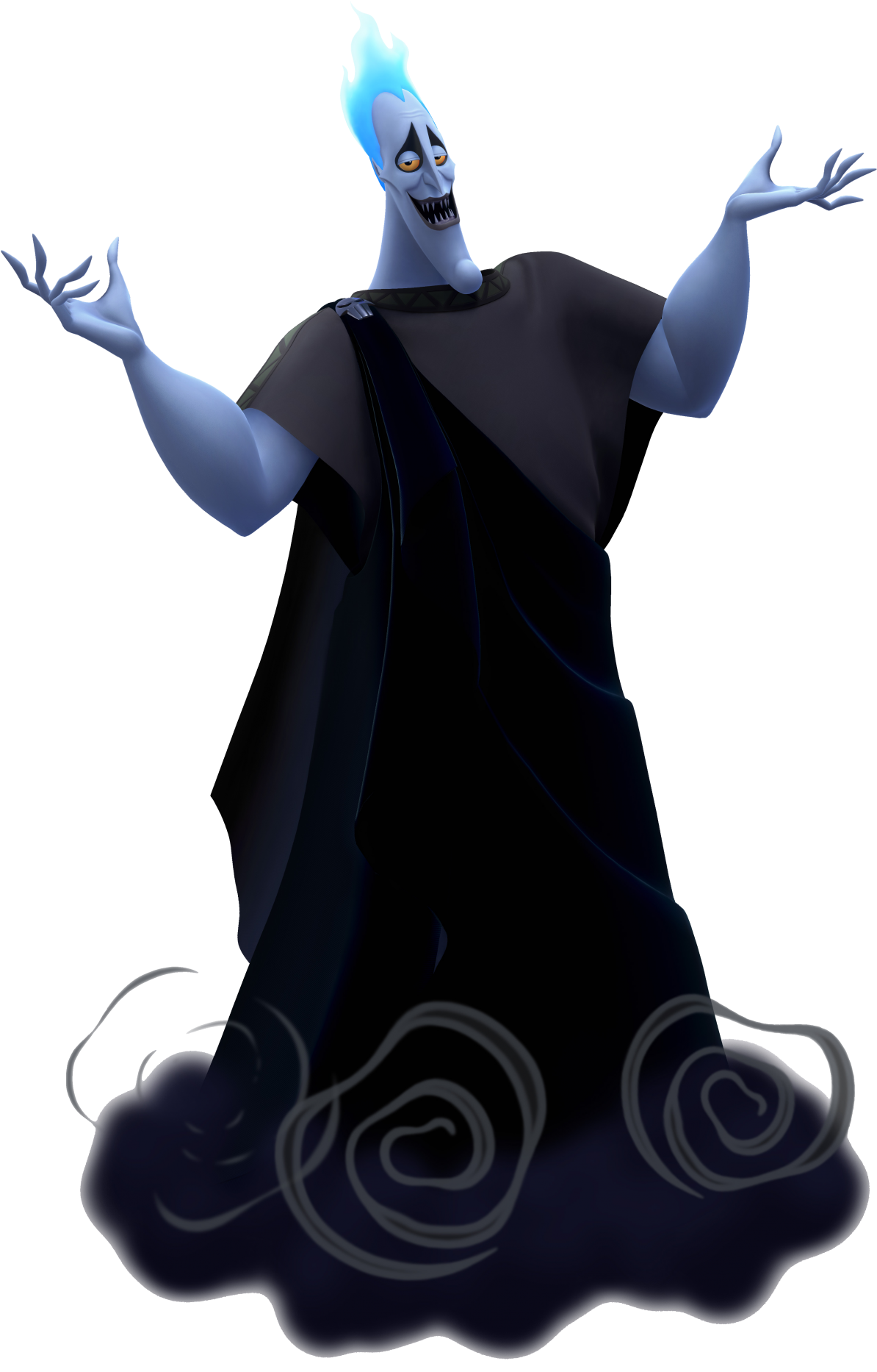 Flamboyant Blue Flame Character PNG