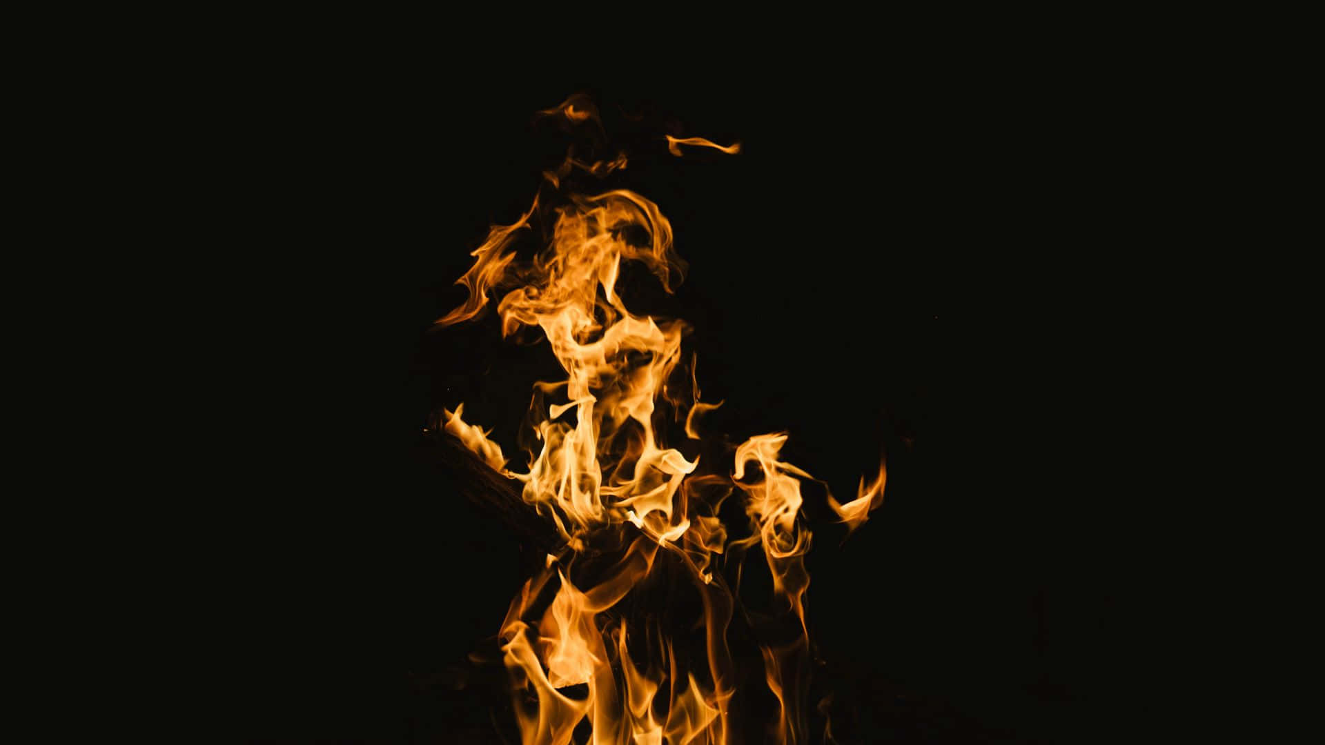Flame On A Black Background