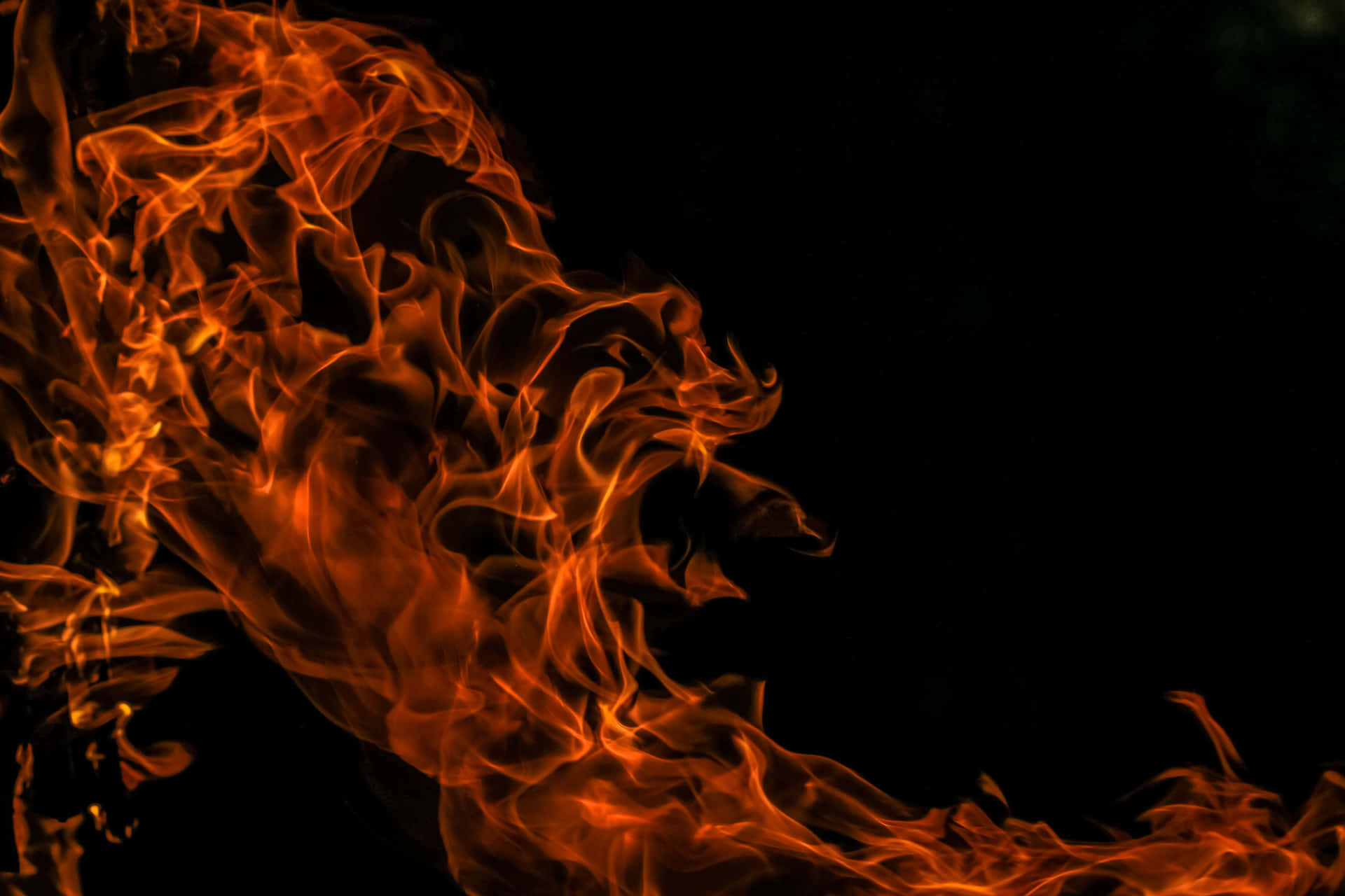 Dragon Shaped Flame Background Wallpaper