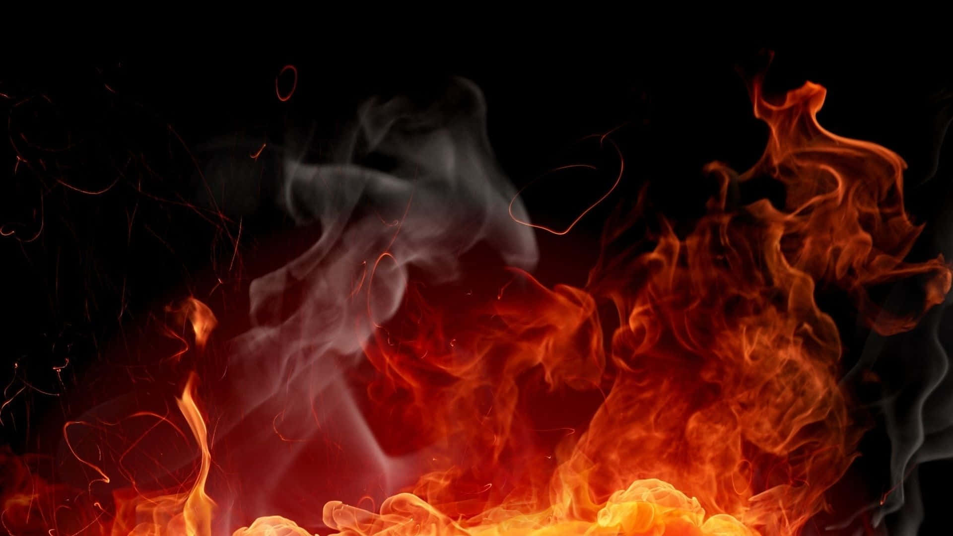 Red Flame With Smoke Background