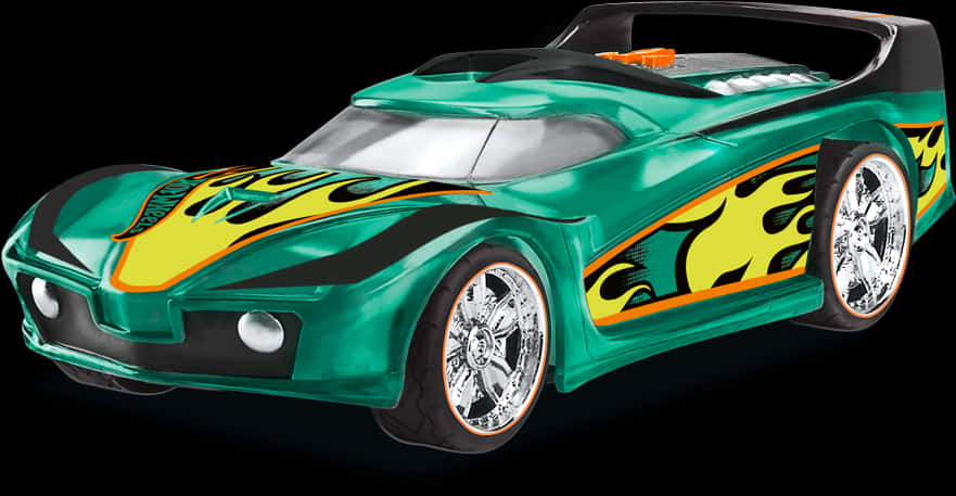 Flame Decaled Hot Wheels Car PNG