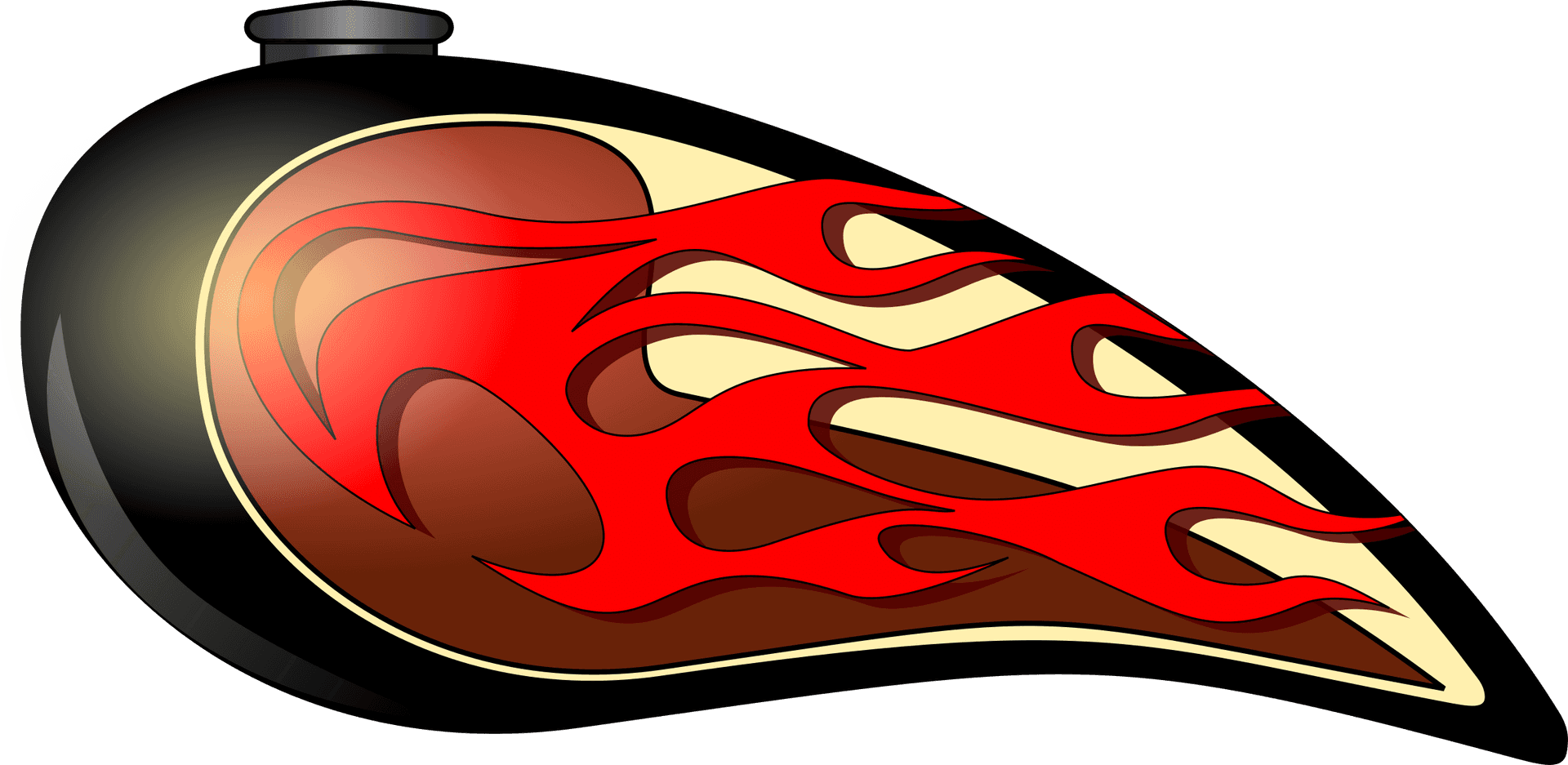 Flame Design Motorcycle Gas Tank PNG