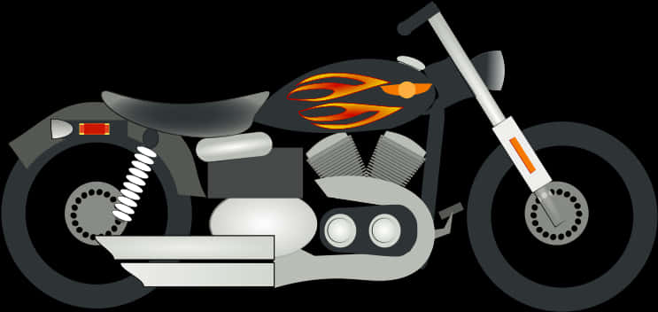 Flame Design Motorcycle Vector PNG