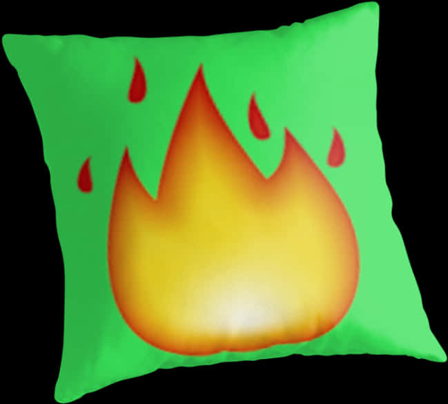 Flame Emoji Cushion Design PNG