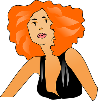 Flame Haired Animated Beauty PNG