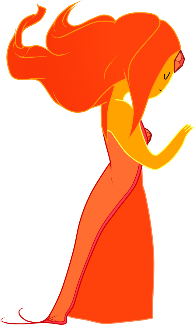 Flame Haired Princess Illustration PNG