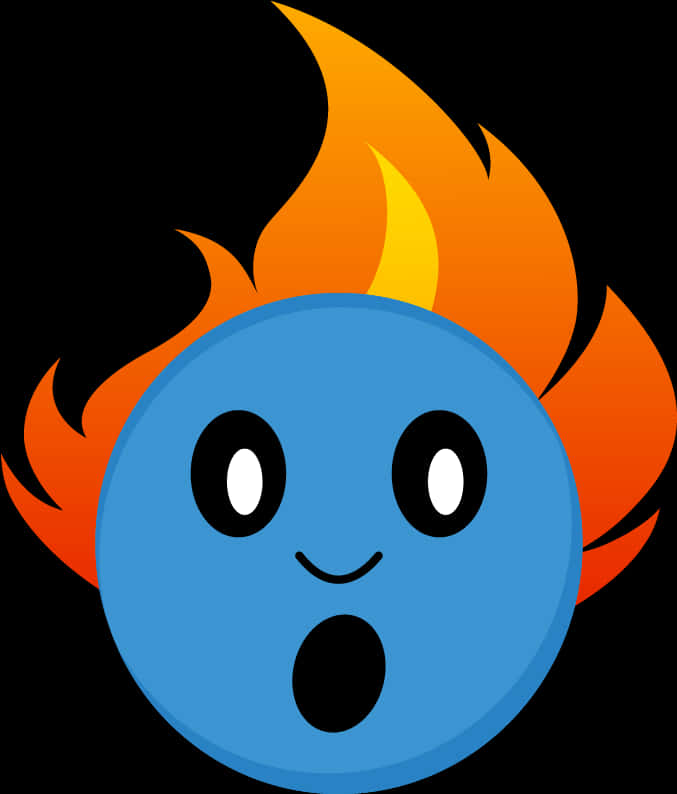 Flame Head Cartoon Character PNG