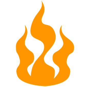 Flame Icon Simple Black Background PNG