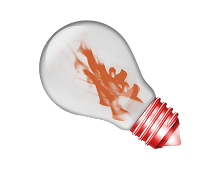 Flame Inspired Lightbulb PNG