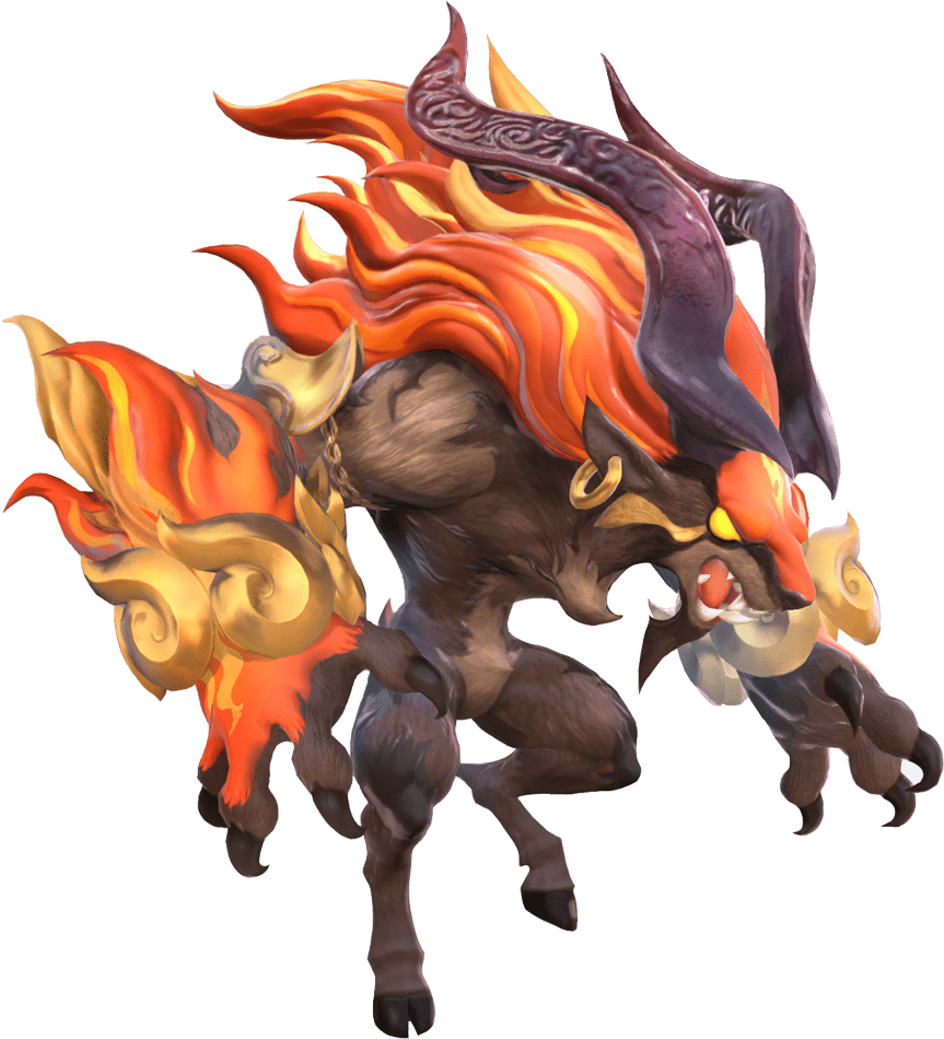 Flame Maned_ Mythical_ Beast PNG