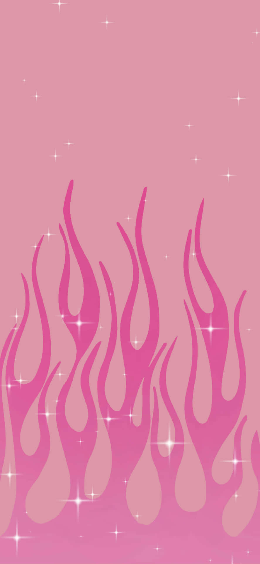 Pink Fire Background With Stars Wallpaper